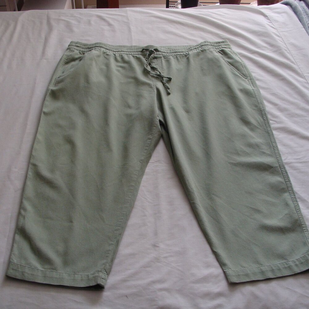 GAP Light Sage Green Pull-On "EASY Pant" CROP Pant Sz 2XL (24.5 Inch Inseam)